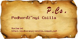 Podhorányi Csilla névjegykártya