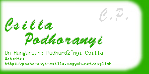 csilla podhoranyi business card